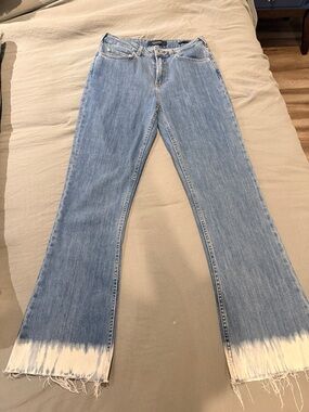Scotch & Soda Light Blue Flare Jeans with White Dip-Dye Hem